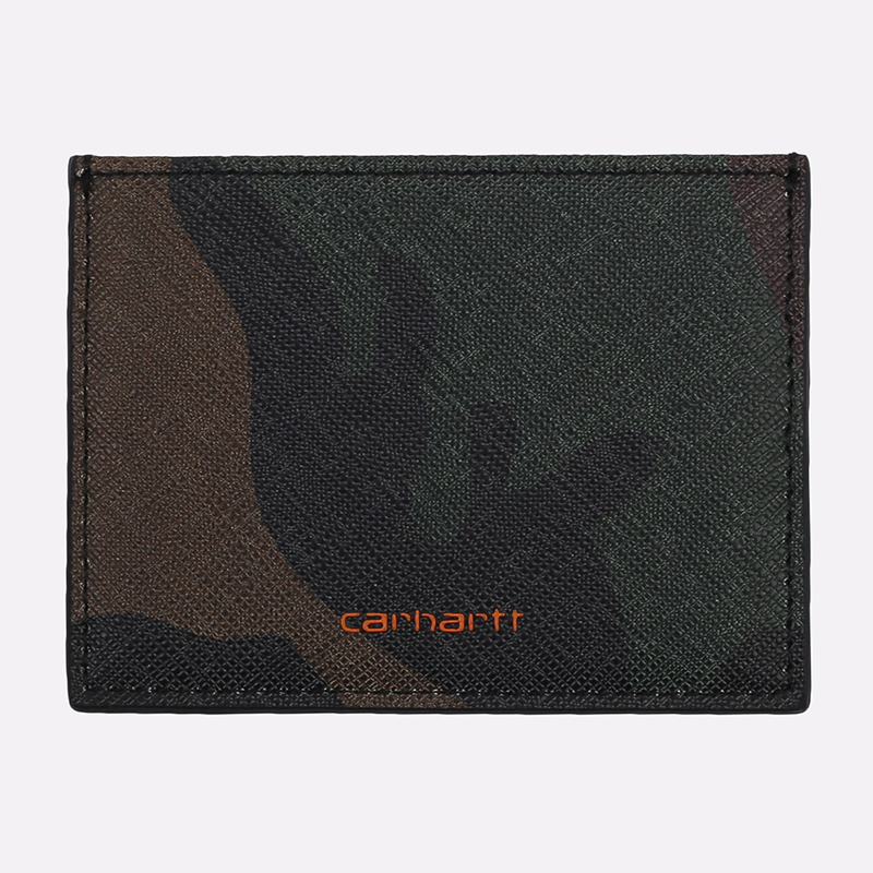 Визитница Carhartt WIP Coated Card Holder (I026209-camo laurel/orng)  - цена, описание, фото 1